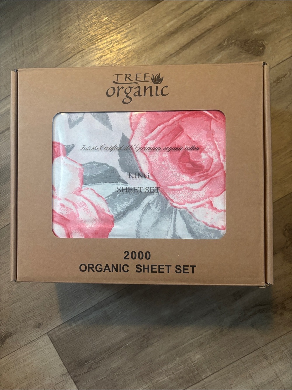 Pink Rose King Sheet Set - Organic Cotton